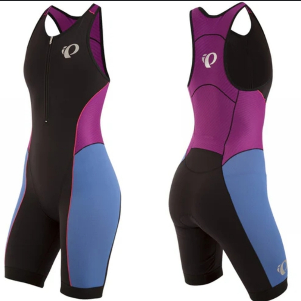 Pearl Izumi Bodysuit Black Purple Sleeveless Racerback